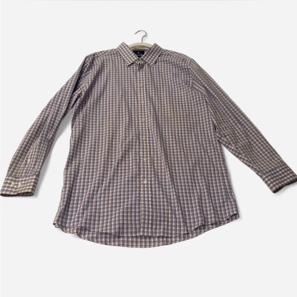 Stafford Men's Plaid Shirt - Purple, Blue, and White